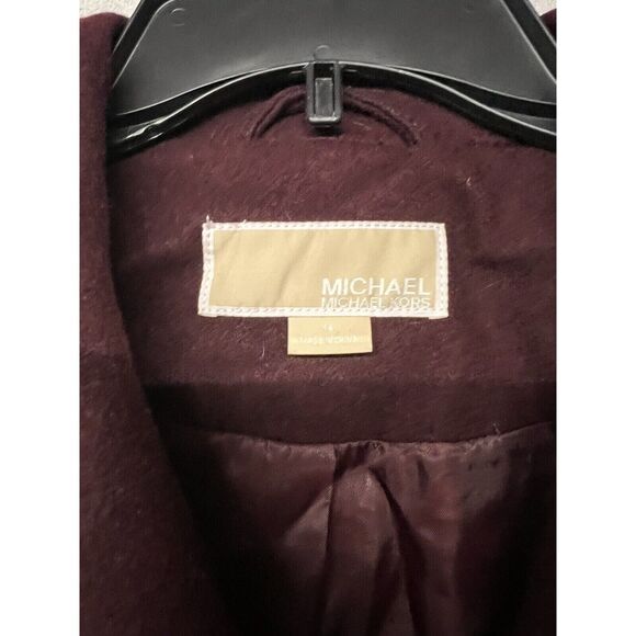 NEW NWT Michael Kors (red) Burgundy Double Breasted Wool Swing Coat Sz 14 xl - Picture 11 of 12